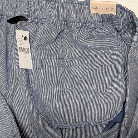 Lane Bryant Womens Straight Fit Chambray Pants Size 24 pockets Classic - Picture 10 of 12